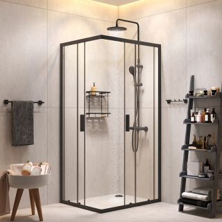 Душевой уголок AM.PM Gem S WK93EQ  профиль черный 100х80 см